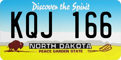 ND license plate KQJ166