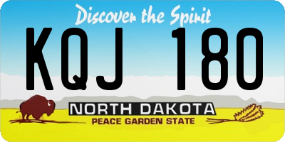ND license plate KQJ180