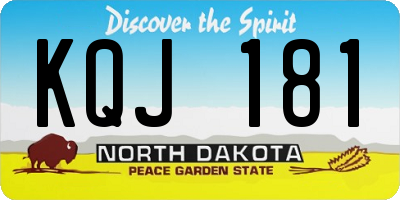 ND license plate KQJ181