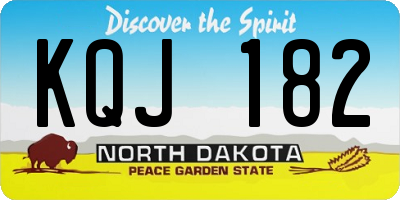 ND license plate KQJ182