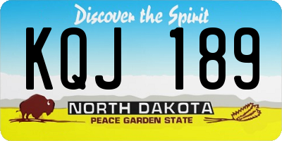ND license plate KQJ189