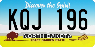 ND license plate KQJ196