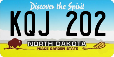 ND license plate KQJ202