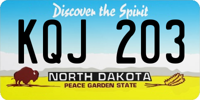 ND license plate KQJ203