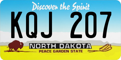 ND license plate KQJ207