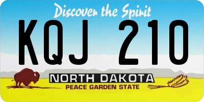ND license plate KQJ210