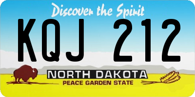 ND license plate KQJ212