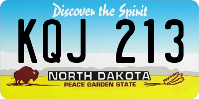 ND license plate KQJ213