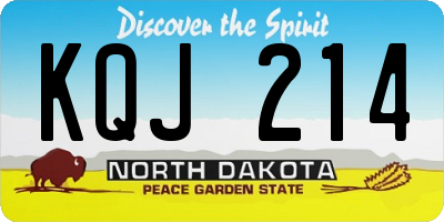 ND license plate KQJ214