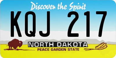 ND license plate KQJ217
