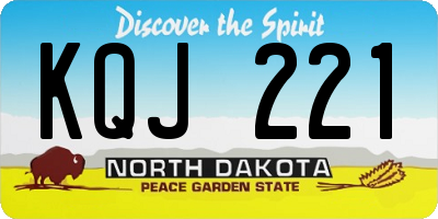ND license plate KQJ221