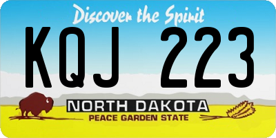ND license plate KQJ223