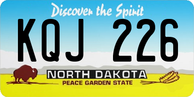ND license plate KQJ226