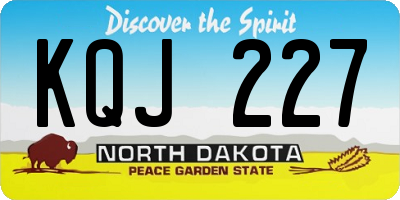 ND license plate KQJ227