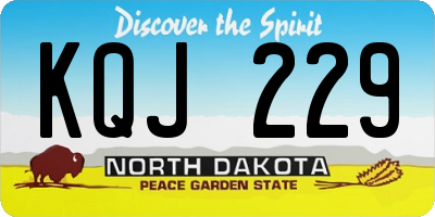 ND license plate KQJ229