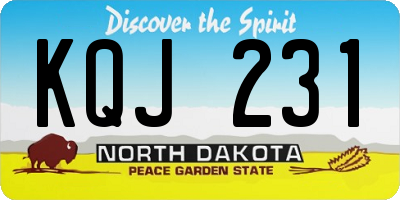 ND license plate KQJ231