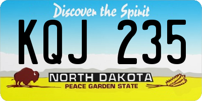 ND license plate KQJ235