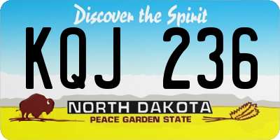 ND license plate KQJ236