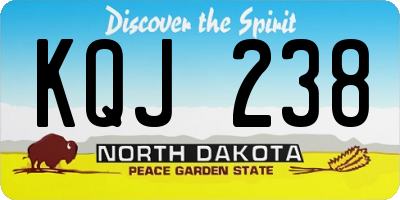 ND license plate KQJ238