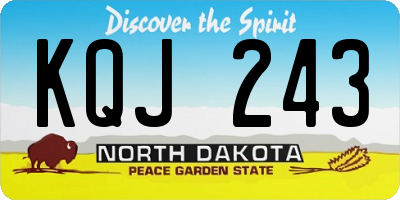 ND license plate KQJ243