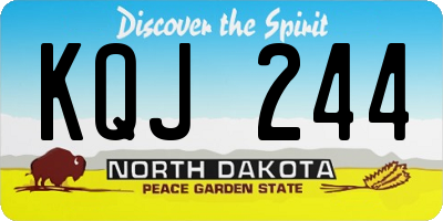 ND license plate KQJ244