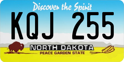ND license plate KQJ255