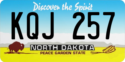 ND license plate KQJ257