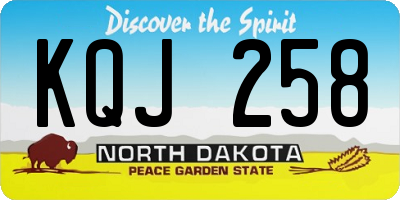 ND license plate KQJ258