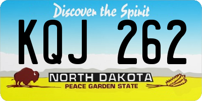 ND license plate KQJ262