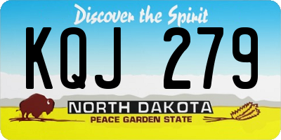 ND license plate KQJ279