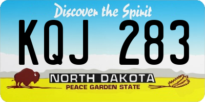 ND license plate KQJ283