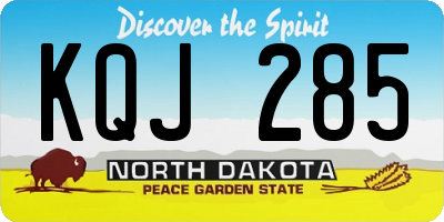 ND license plate KQJ285