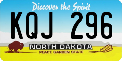 ND license plate KQJ296