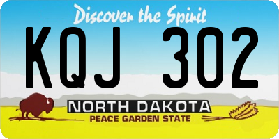 ND license plate KQJ302