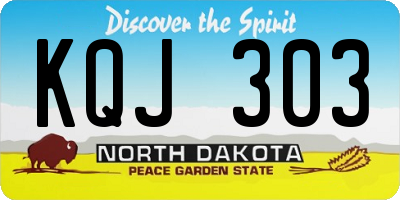 ND license plate KQJ303