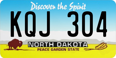 ND license plate KQJ304