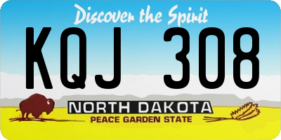 ND license plate KQJ308