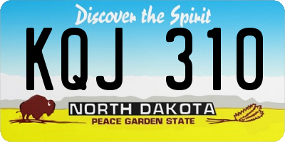 ND license plate KQJ310