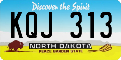 ND license plate KQJ313