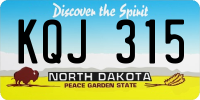 ND license plate KQJ315