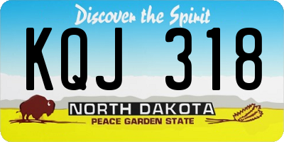 ND license plate KQJ318