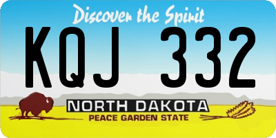 ND license plate KQJ332