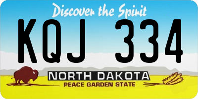 ND license plate KQJ334