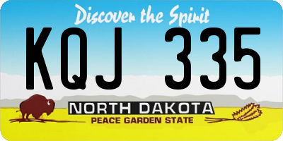 ND license plate KQJ335