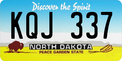 ND license plate KQJ337