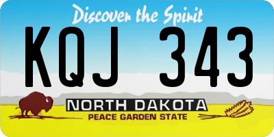 ND license plate KQJ343
