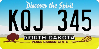 ND license plate KQJ345
