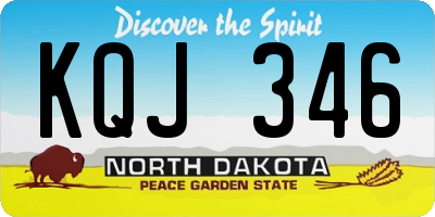 ND license plate KQJ346
