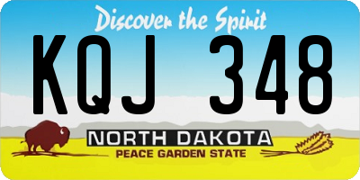 ND license plate KQJ348