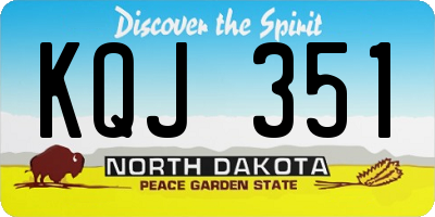 ND license plate KQJ351